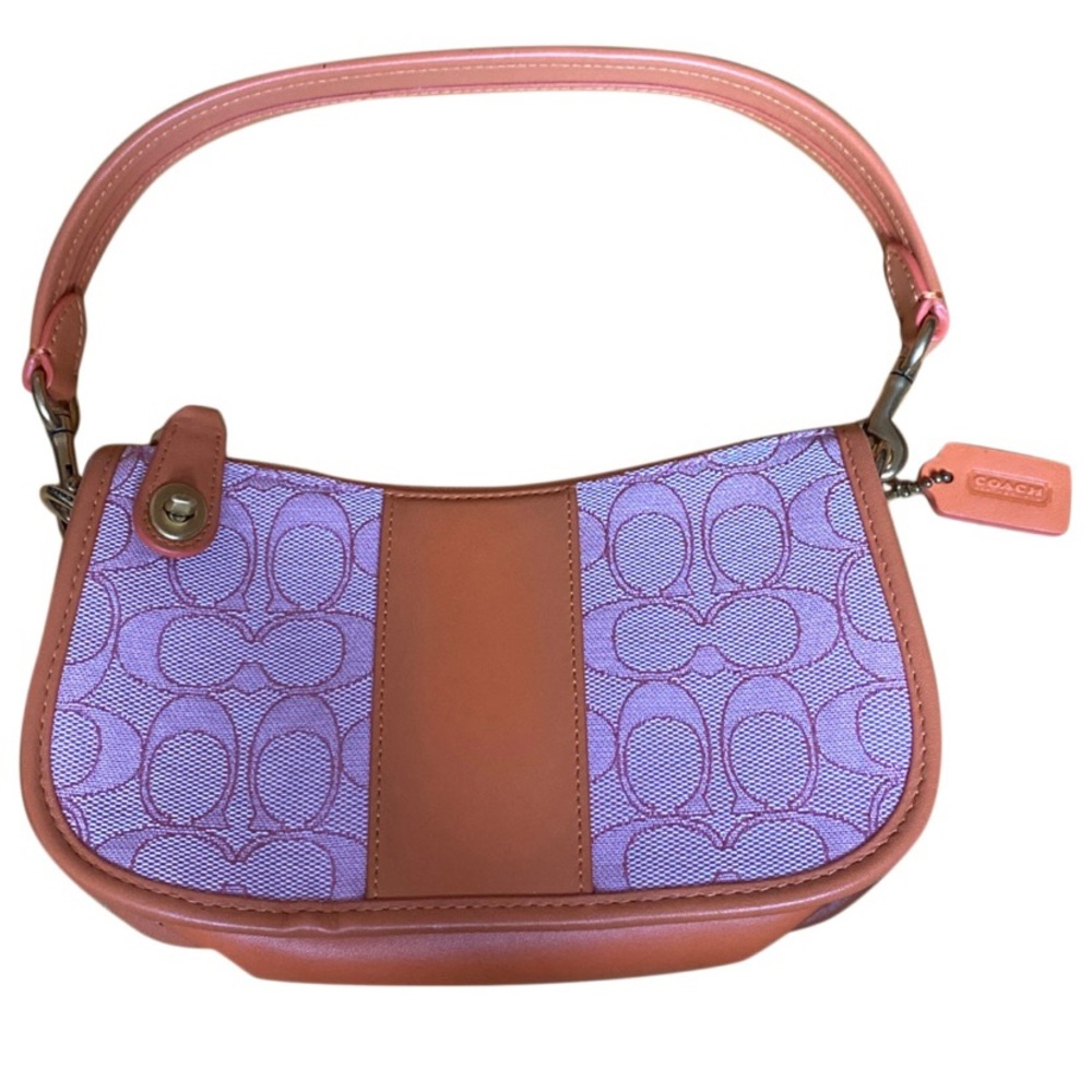 SOLD-Coach Swinger 20 in Signature Jacquard B4/Taffy Orange NWT